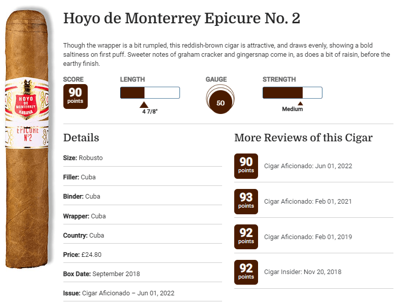 Danh gia Hoyo de Monterrey Epicure No 2