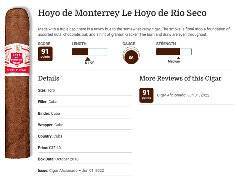 Danh gia Hoyo de Monterrey Le Hoyo de Rio Seco