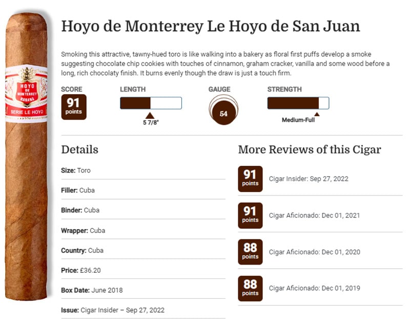 Danh gia Hoyo de Monterrey Le Hoyo de San Juan