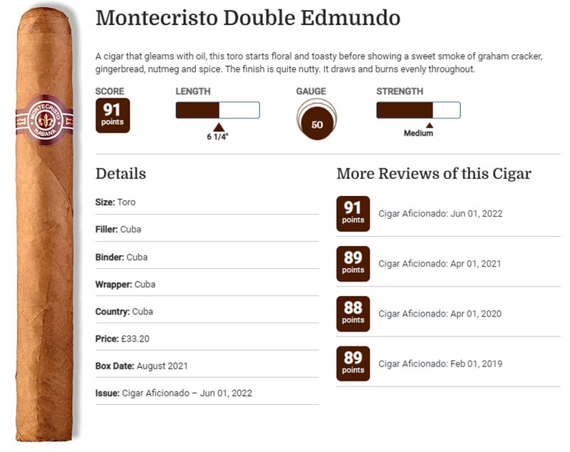 Danh gia Montecristo Double Edmundo