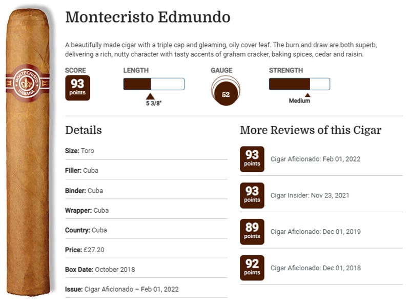 Danh gia Montecristo Edmundo