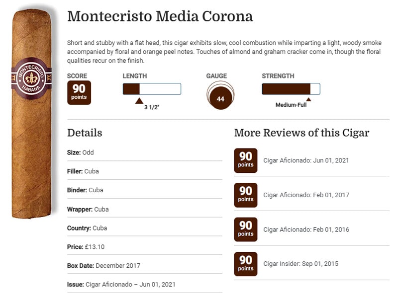 Danh gia Montecristo Media Corona