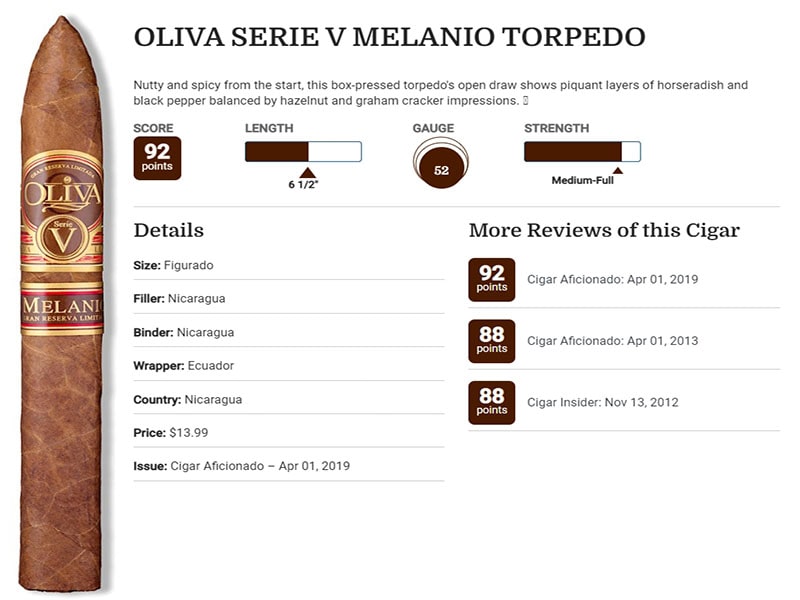 Chấm điểm về OLIVA SERIE V MELANIO TORPEDO