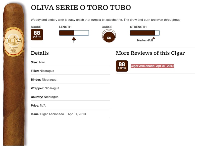 Chấm điểm về Oliva Serie O Toro Tubos 