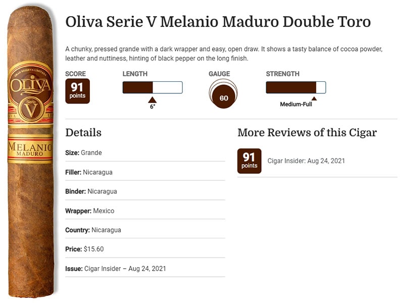 Chấm điểm về Oliva Serie V Melanio Maduro Double Toro